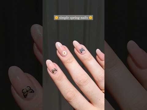 🌼 cute and easy spring nails 💅 #nailinspo #diynails #nails