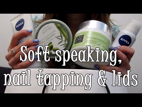 #106 *ASMR* Beauty product packages #1! Nail tapping, lids and soft speaking