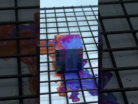 Melting crayons on a cube ASMR