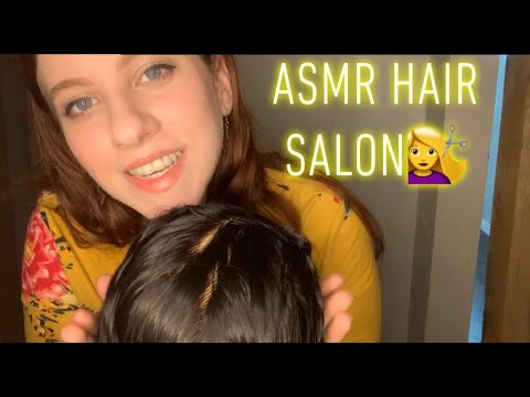 ASMR | Binaural Hair Salon ♥️ hair cut, head massage, hair brushing, spray bottle, soft spoken