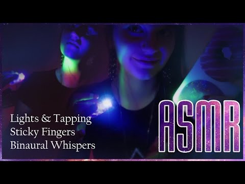 ASMR Tapping and Sticky Fingers on the Doughnut Clutch Returns! Binaural Whispers and Lights