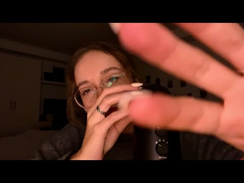 ASMR mic scratching + mouth sounds, tapping, water sounds 🤯