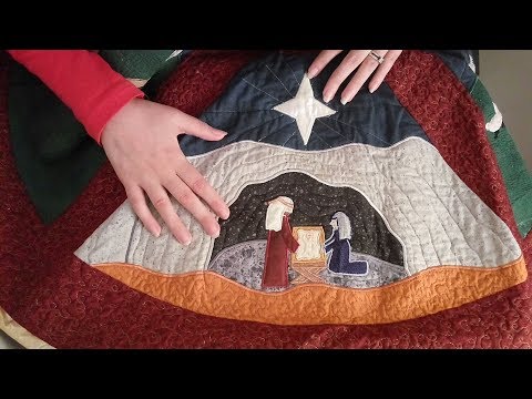 ASMR Christmas Tree Skirt Commission Role Play (Nativity, Quilt, Fabric)   ☀365 Days of ASMR☀