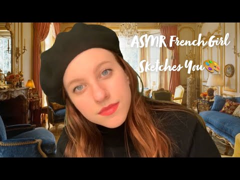 ASMR | Flirty French Artist 🎨 sketching you, pencil, paper, tapping, whispers, personal attention