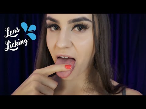 ASMR Lens Licking and Mouth Sounds (no talking) 💦💦 Deixando você todo babado 💦💦