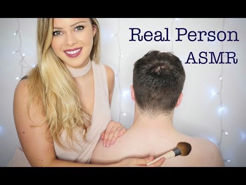 ASMR Real Person Back Massage, Tickling and Brushing