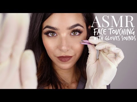 ASMR Personal Attention: Face Touching with Gloves + Tweezers (Gloves sounds, tweezers sounds...)