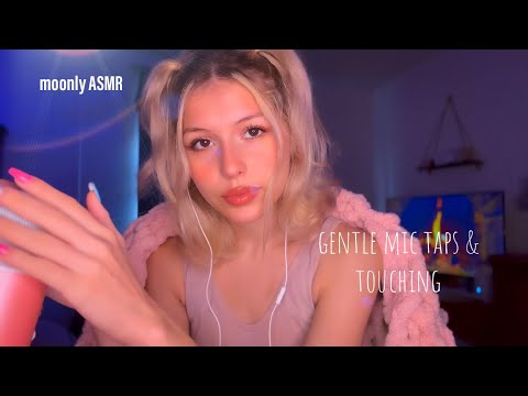 ASMR-gentle mic taps & touching🪷(tapping,tingly,fireplace sounds…)