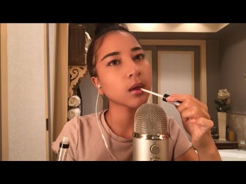 ASMR Mouth Sounds, Lipgloss Application, & Tapping (No Talking)