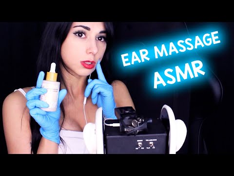ASMR Ear Massage with Oil and Gloves | 3DIO Ear to Ear sounds for INTENSE relaxation 😴