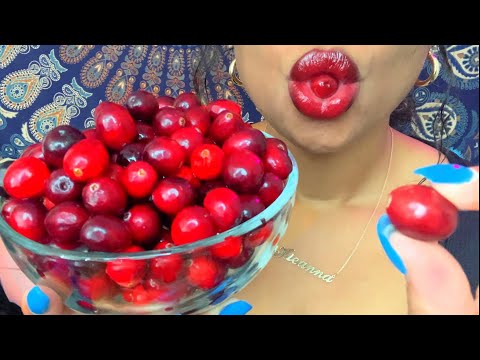 ASMR | Sour Crunchy Cranberries 🍎 | Satisfying Crunch