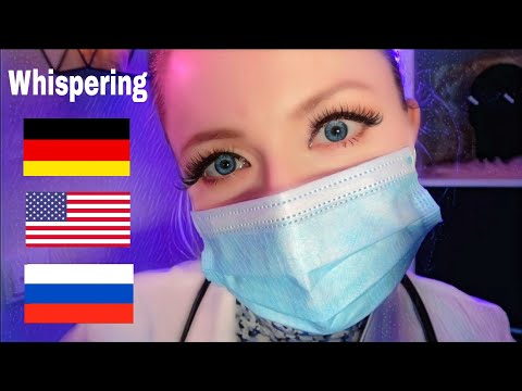 ASMR Relaxing Doctor Whispering in Different Languages (German, Russian, English)
