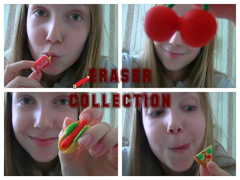 ASMR: eraser collection~closeup whispering