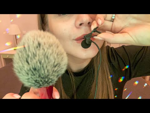 Asmr 🍂 Stipple With Brush and Inaudible Whispering