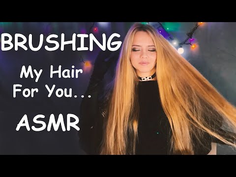 Slowly Brushing My Natural Long Hair In Silk Gloves For Your Relaxation.(ASMR No Talking)