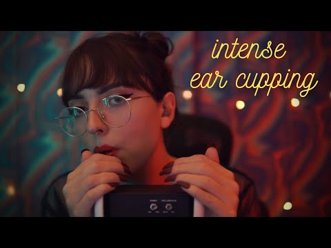 ASMR ear cupping with lotion, inaudible whispers, & heavy delay