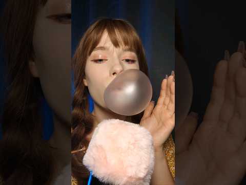 ASMR Blowing bubbles out of bubble gum, mouth sounds, no talking, #asmr  #notalking #mouthsounds