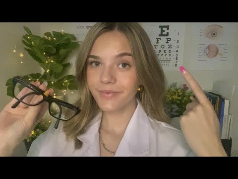 ASMR Optometrist Roleplay 👓 (eye chart, follow the light measuring)