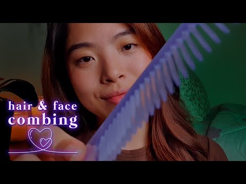 ASMR Time To Unwind 💜 Hair Parting/Combing, Scalp Scratching, Face Combing (Layered Sounds)