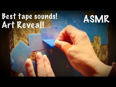 ASMR Art/Picture reveal! (No talking only) Best sticky tape sounds! Uncovering a piece of art.