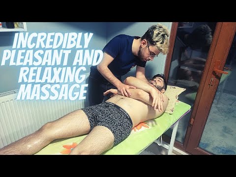 ASMR INCREDIBLY PLEASANT AND RELAXING TICKLE MASSAGE - chest,abdominal,back,shoulder,hand massage