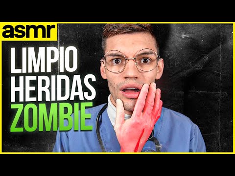 ASMR roleplay enfermero limpia heridas a zombie | asmr español
