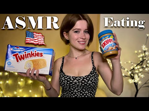 ASMR unpacking snacks from USA subscriber 🤤 Eating sounds, sweets, mouth sounds, whisper, triggers 🖤