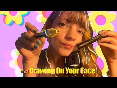 ASMR Fast Drawing On Your Face | Mouth Sounds, Spit Painting, Ring Sounds etc…