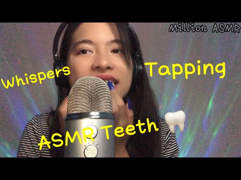 ASMR Teeth Tapping Whisper Sounds (fast & aggressive) No Talking #asmr #spitpainting #teeth