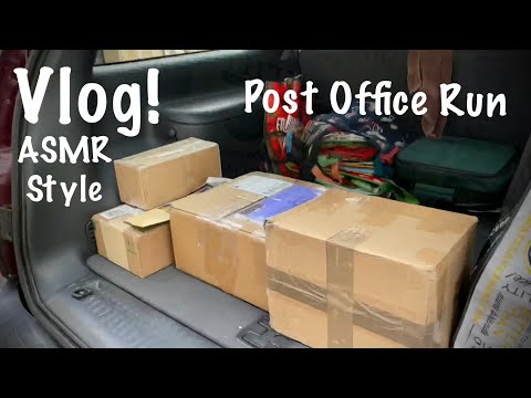 Vlog! ASMR Style! Post Office run, Shopping, driving, opening packages! (Background talking only)