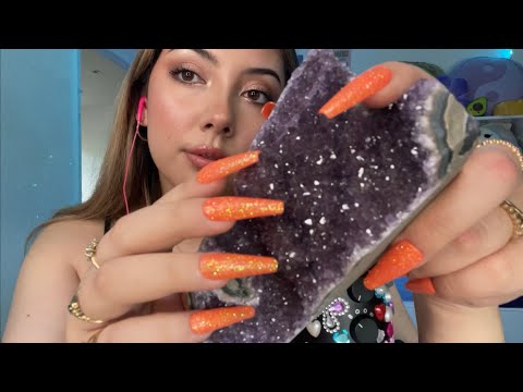 ASMR crystal tapping and scratching 💘💎 | Whispered