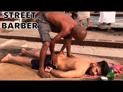 World’s Best Indian Street Barber Body Massage at Banks of Ganges - Holi City Varanasi | ASMR YOGi |