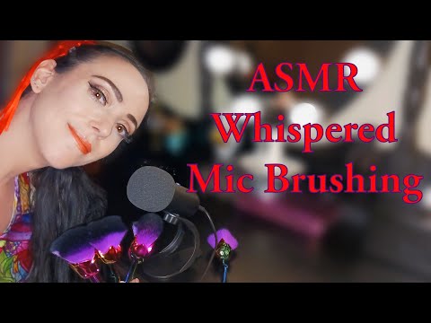Whispering ASMR • Intense Mic Brushing with Dense Foam Windscreen 🌹 Rose Shaped Makeup Brushes