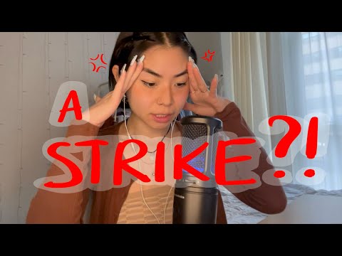 youtube gave me a STRIKE for my ASMR?!: rant, rambles, random tapping, and eating an apple 🍎