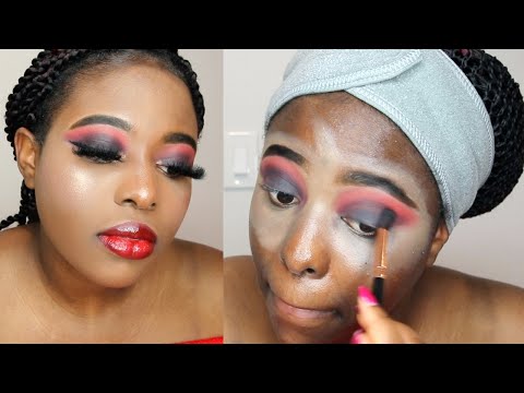 Asmr Makeup Application || Doing my Makeup, Smokey black eye and Red Lipsticks 💄💄