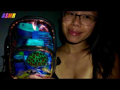 ASMR What's in My HOLOGRPAHIC MINI BAG?! 😍 Gentle Tapping, Crinkles + Whispering (DIMMED 💡)