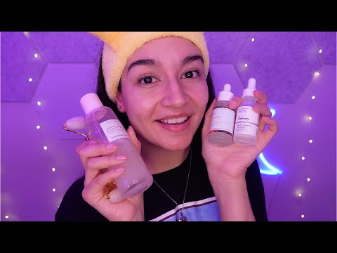 ASMR Skincare Therapy - Doing My Skincare (Relaxing Sounds, Whispering, & Tapping)