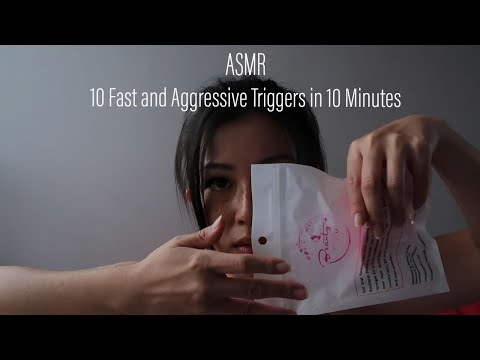 ASMR || 10 Different Triggers in 10 minutes (Fast and Aggressive)