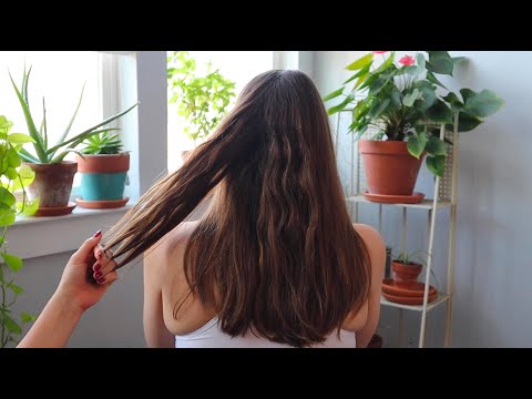 ASMR gentle and relaxing micro-attention hair play (sectioning, brushing, whisper) extra tingly