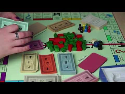 Binaural ASMR. Examining an old Monopoly Game (Tapping, Card Shuffling, Crinkle Sounds, etc.)