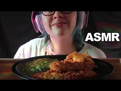 ASMR Fish, Chips & Mushy Peas [Eating No Talking]
