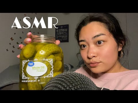 ASMR Eating Pickles (mouth sounds, crunchy)