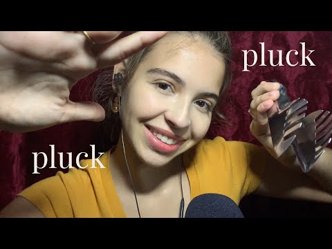 ASMR PLUCKING YOUR NEGATIVE ENERGY | Mouth Sounds & Hand Movements