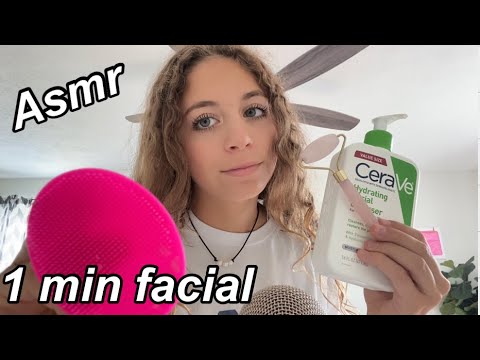 ASMR| 1 minute facial (layered sounds) 💆‍♀️💕