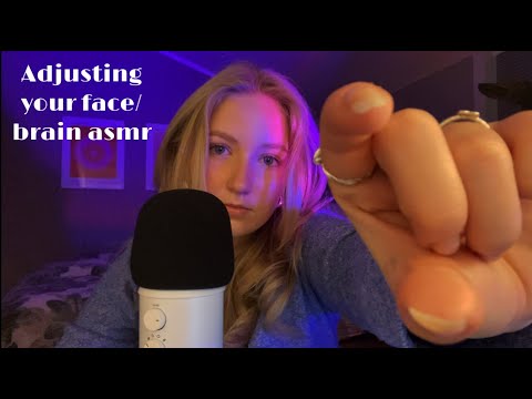 adjusting your face/brain ASMR (invisible triggers, super tingly, fast and aggressive)