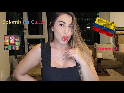 ASMR / Eating Sounds/ Dulces Colombianos/ Colombian Candy/ ( Lollipop ) 🍫💆💤👄👂🏼👅