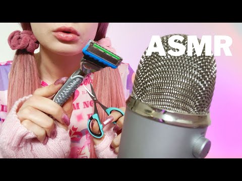 ASMR Chewing Gum & Shaving Your Face (no talking)