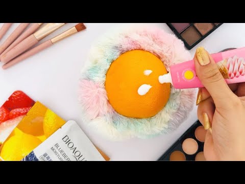 ASMR Glitter Makeup On Orange!!/Oddly Satisfying