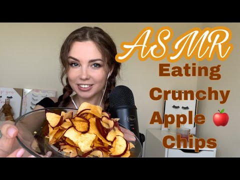 ASMR | EATING POPULAR FOOD FOR ASMR | CRUNCHY APPLE CHIPS