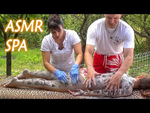 ASMR Mud Spa Treatment Clay Therapy | Four Hand Relaxing Massage